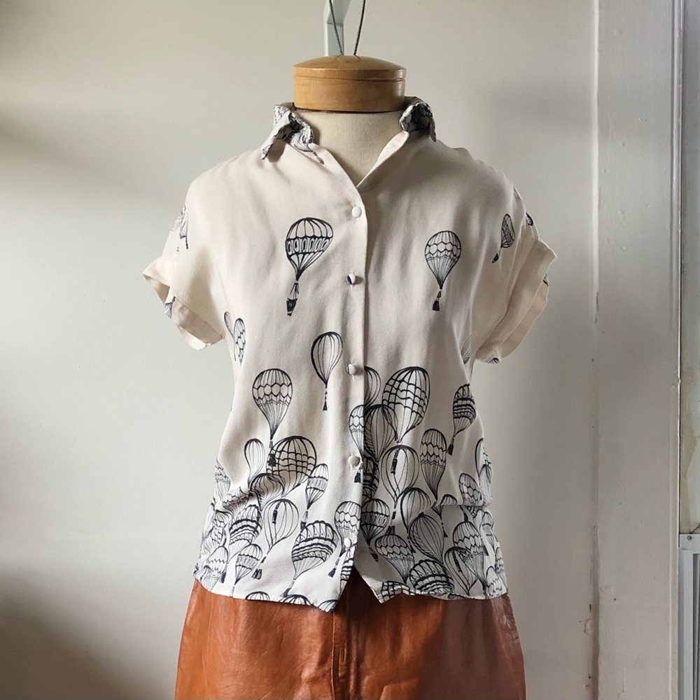 Zara Basic Collection Hot Air Balloon Blouse XS - image 1